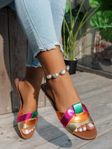 Sandalias Planas para Mujer | Sandalias de Verano de Rejilla Tejida Cómodas