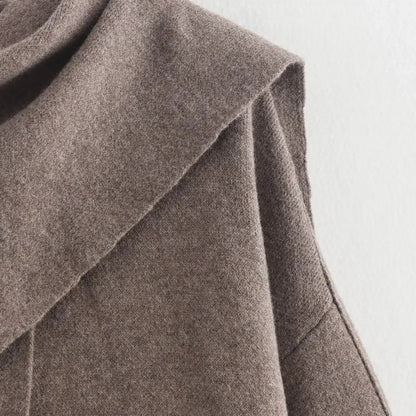 Jersey Oversize de Punto para Mujer | Con Bufanda Cruzada Estilo Capa