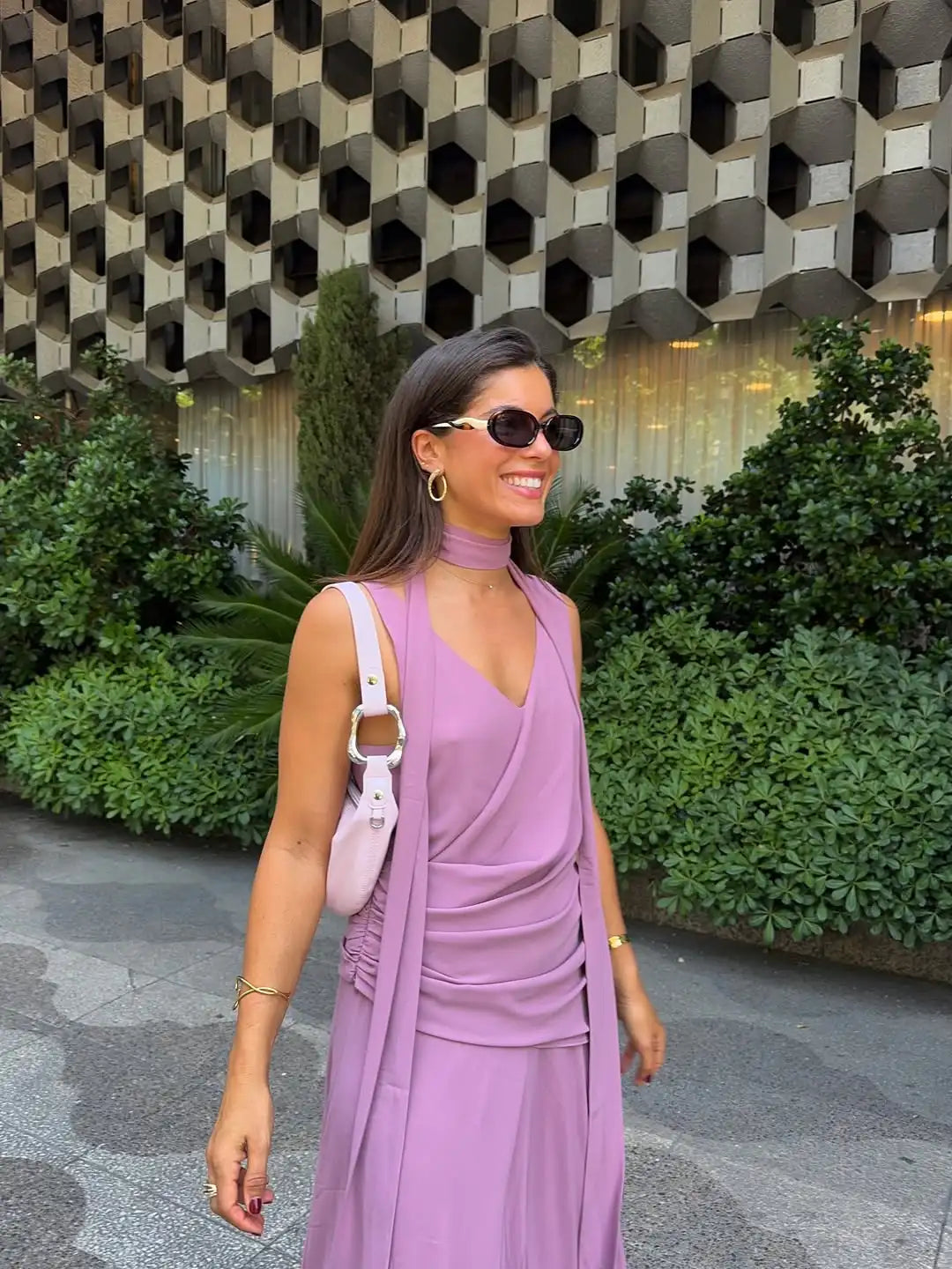 Vestido Largo de Gasa para Mujer | Cuello Halter y Cintura Plisada, Verano