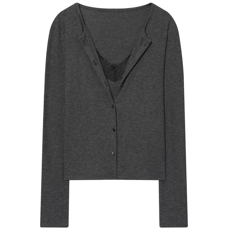Cárdigan Corto de Punto para Mujer | Chaqueta Ligera Entallada de Manga Larga