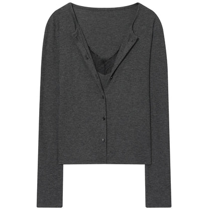 Cárdigan Corto de Punto para Mujer | Chaqueta Ligera Entallada de Manga Larga
