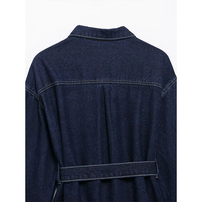 Conjunto Vaquero para Mujer | Chaqueta Vaquera con Cinturón y Vaquero Recto