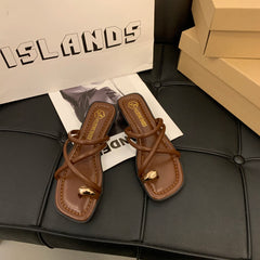 Sandalias Planas para Mujer | Sandalias de Verano de Tiras Cruzadas Cómodas