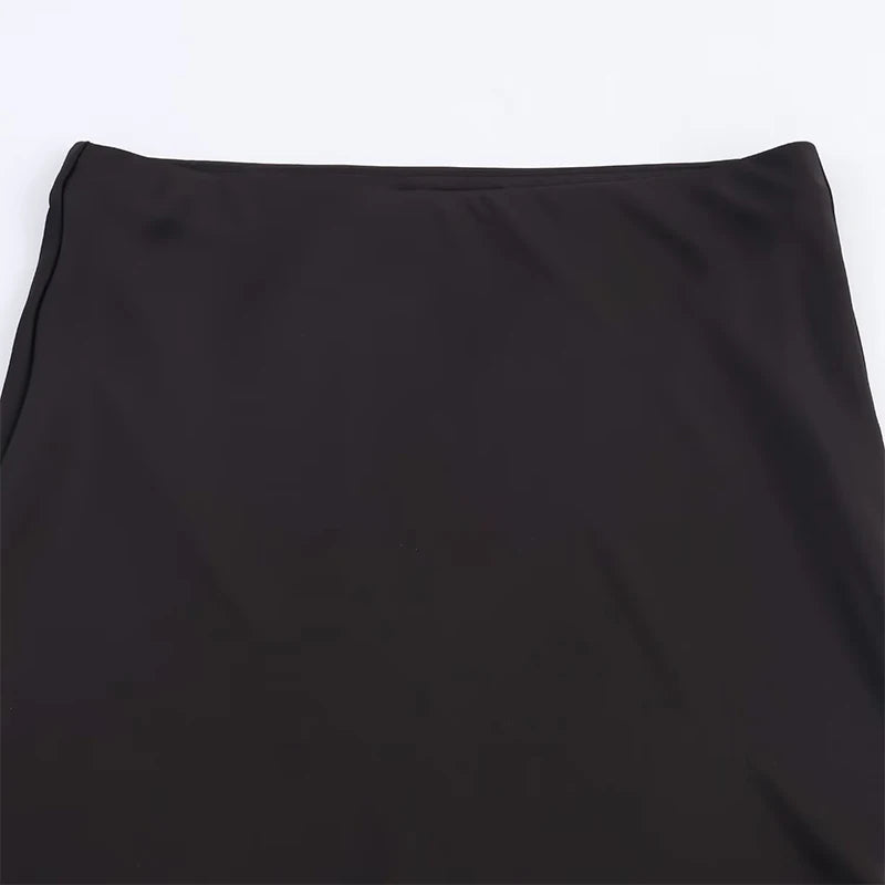 Falda Midi Plisada con Encaje para Mujer | Cintura Alta