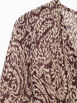 Vestido Midi Estampado para Mujer | Vestido Vintage de Manga Larga y Escote en V