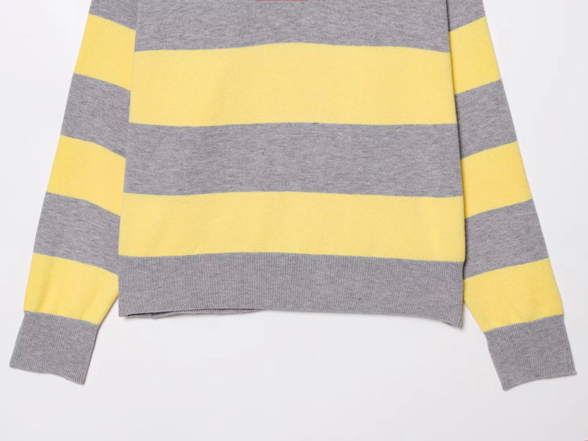 Jersey de Rayas Cuello Polo para Mujer | Oversize