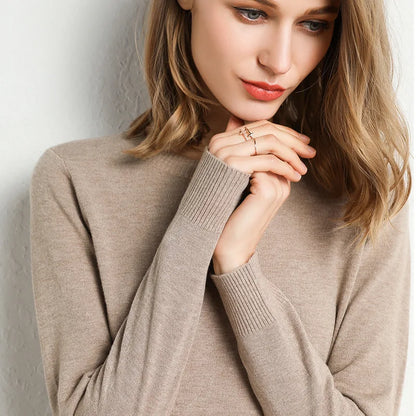 Jersey Cuello Redondo para Mujer | Punto Cashmere Entallado