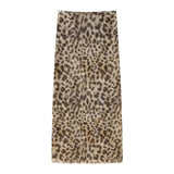 Falda Larga de Tul para Mujer | Estampado Leopardo de Cintura Alta
