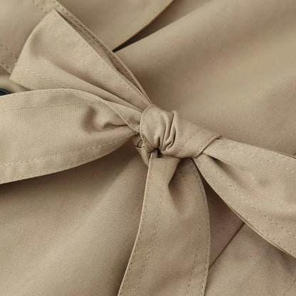 Gabardina Corta para Mujer | Trench Cruzado con Cuello Alto y Cinturón