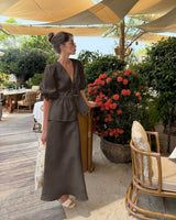 Conjunto Dos Piezas para Mujer | Camisa de Algodón y Falda Larga Fluida, Verano