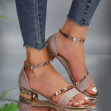 Sandalias de Tacón Bajo para Mujer