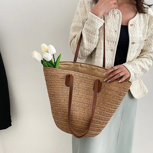 Bolso de Rafia para Mujer | Capazo de Playa Tejido de Verano