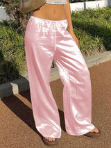 Pantalón Satinado para Mujer | Pantalón Ancho Fluido de Efecto Seda