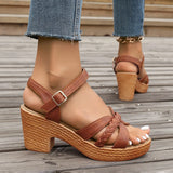 Sandalias de Tacón para Mujer | Sandalias Trenzadas de Plataforma con Tiras