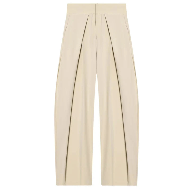 Pantalón Ancho Plisado para Mujer | Baggy de Cintura Alta y Pinzas