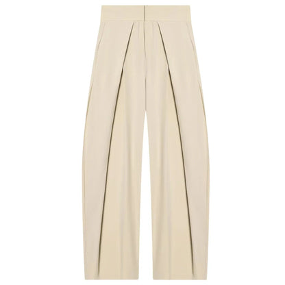 Pantalón Ancho Plisado para Mujer | Baggy de Cintura Alta y Pinzas