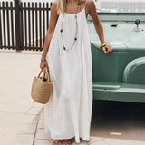 Vestido Largo de Verano de Tirantes para Mujer | Vestido Maxi de Playa con Espalda Descubierta