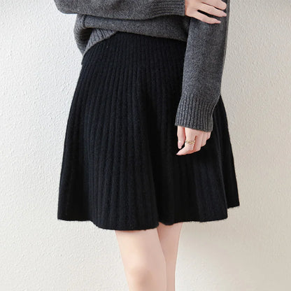Falda Plisada de Punto para Mujer | Lana y Cashmere