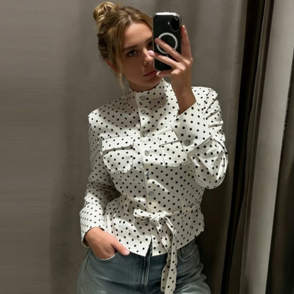Top y Pantalón de Lunares para Mujer | Conjunto Crop a Juego