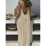 Vestido Largo de Verano de Tirantes para Mujer | Vestido Maxi de Playa con Espalda Descubierta