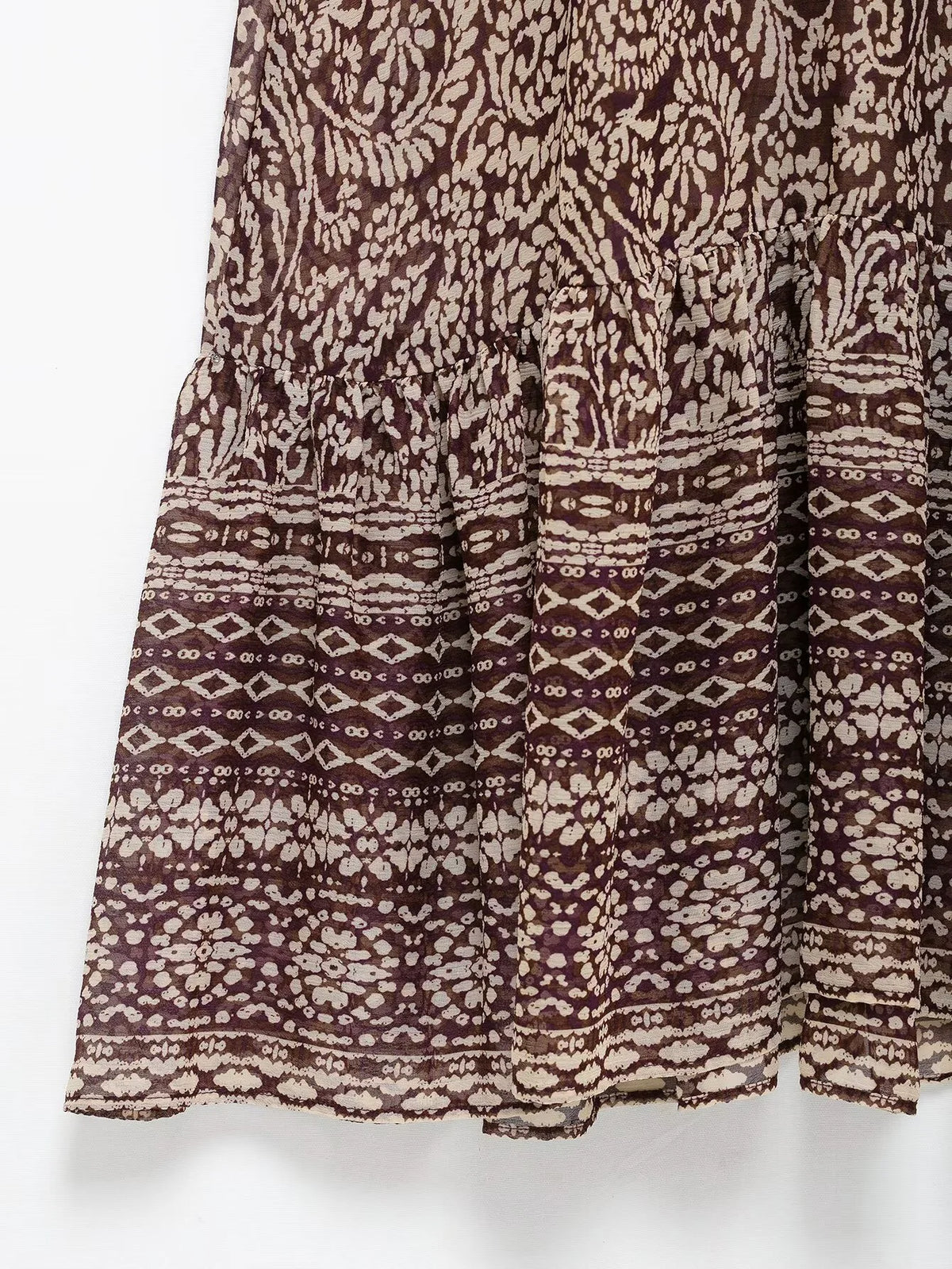 Vestido Midi Estampado para Mujer | Vestido Vintage de Manga Larga y Escote en V