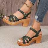 Sandalias de Tacón para Mujer | Sandalias Trenzadas de Plataforma con Tiras