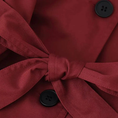 Gabardina Corta para Mujer | Trench Cruzado con Cuello Alto y Cinturón