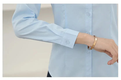 Camisa Blanca Entallada para Mujer | Camisa de Vestir Clásica de Oficina