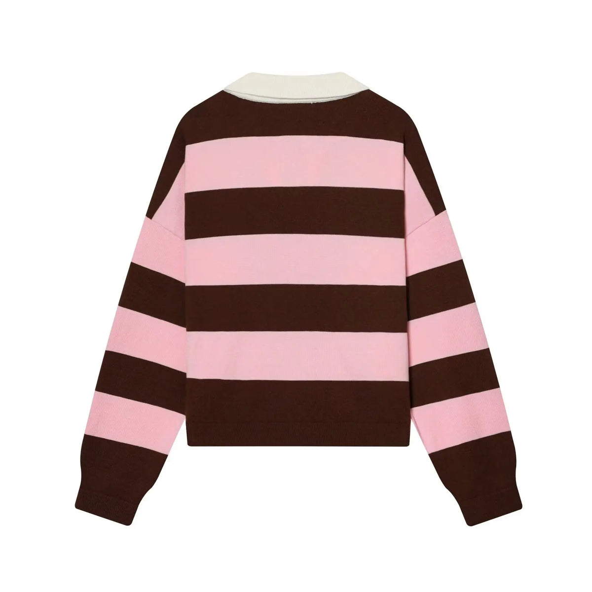 Jersey de Rayas Cuello Polo para Mujer | Oversize