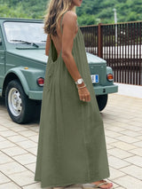 Vestido Largo de Verano de Tirantes para Mujer | Vestido Maxi de Playa con Espalda Descubierta