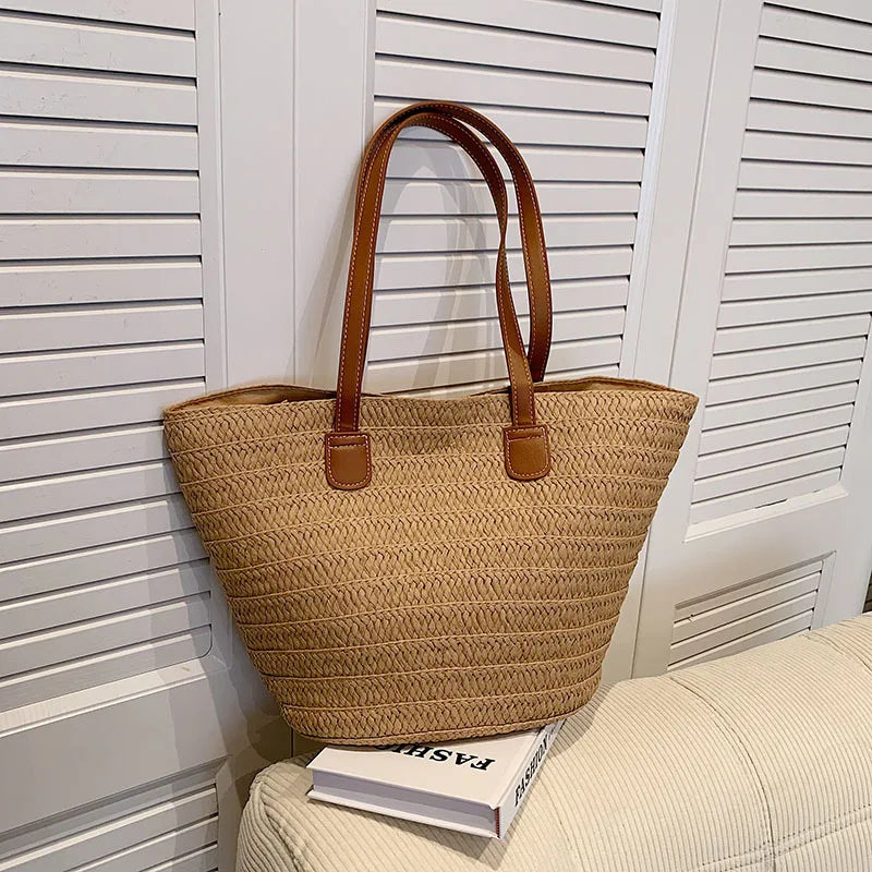 Bolso de Rafia para Mujer | Capazo de Playa Tejido de Verano