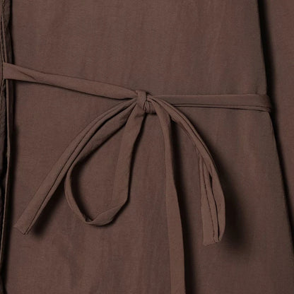 Chaqueta Acolchada Corta Marrón para Mujer | Chaquetón Cuello Alto con Cordón