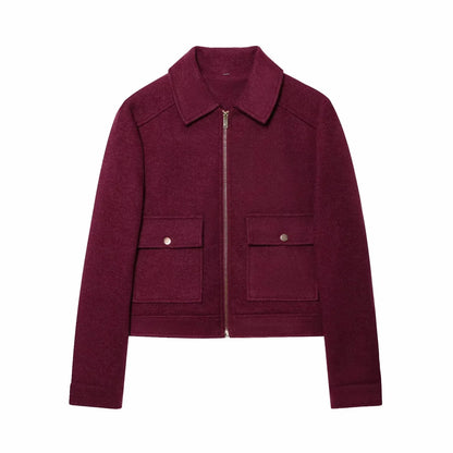 Chaquetón Corto de Invierno para Mujer | Cuello Camisero