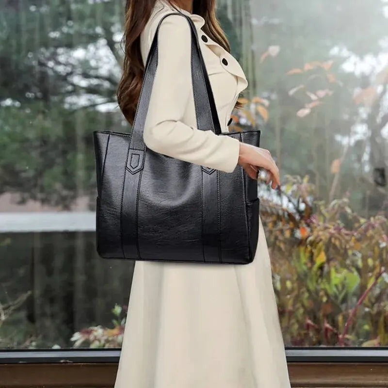 Bolso Shopper Grande Negro para Mujer | Piel Sintética