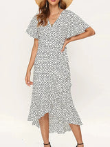 Vestido Largo Boho de Gasa para Mujer | Maxi de Playa Floral con Escote V y Abertura