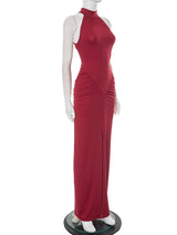 Vestido Largo Halter para Mujer | Maxi de Verano Entallado con Abertura