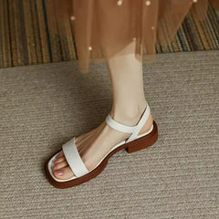 Sandalias de Tacón Bajo para Mujer | Sandalias de Piel Cómodas de Verano