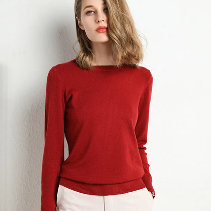 Jersey Cuello Redondo para Mujer | Punto Cashmere Entallado