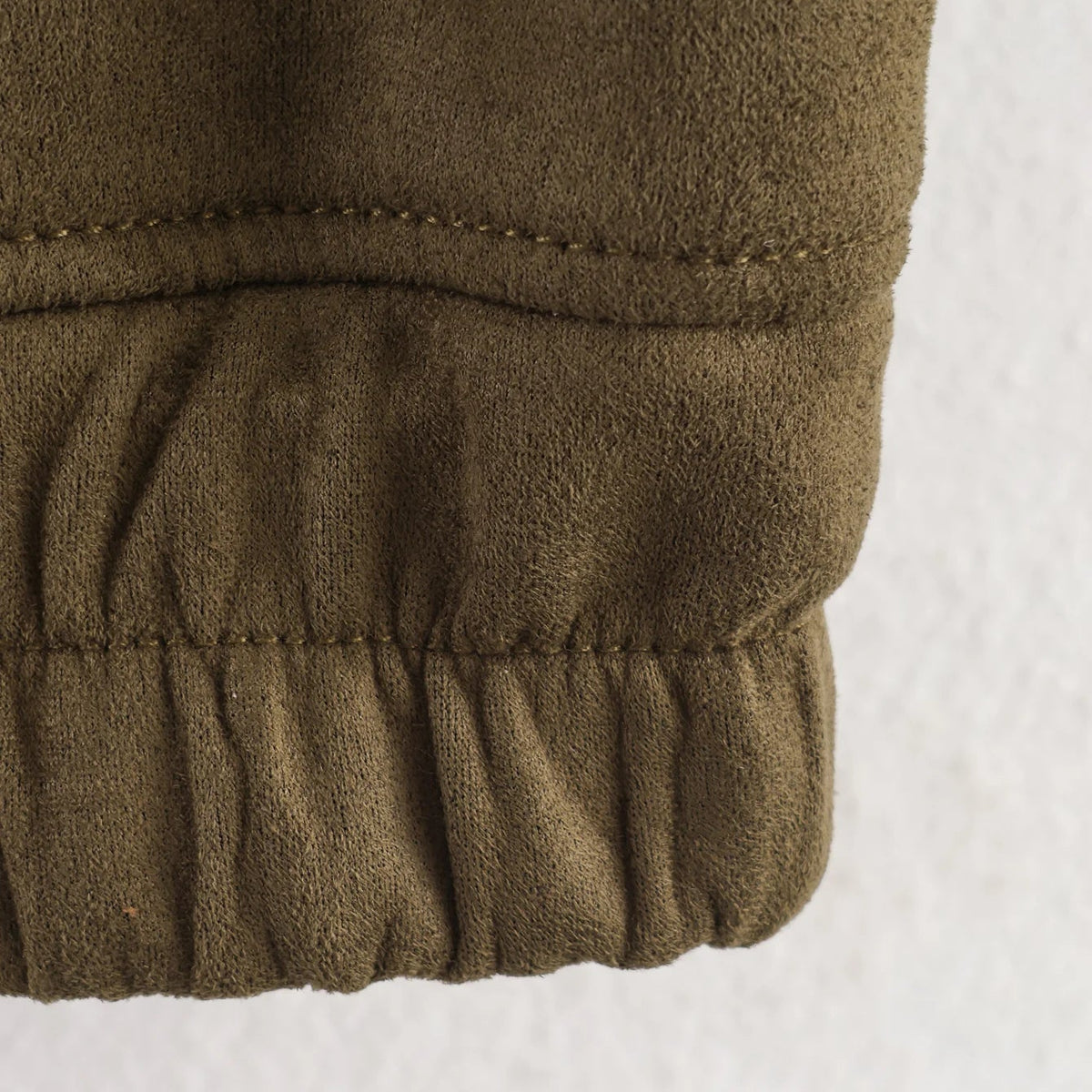 Cazadora de Antelina para Mujer | Chaqueta Efecto Ante con Cuello Alto y Bolsillos