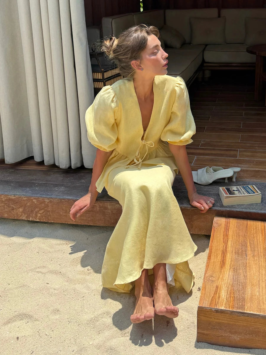 Conjunto Dos Piezas para Mujer | Camisa de Algodón y Falda Larga Fluida, Verano