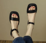 Sandalias de Tacón Bajo para Mujer | Sandalias de Piel Cómodas de Verano