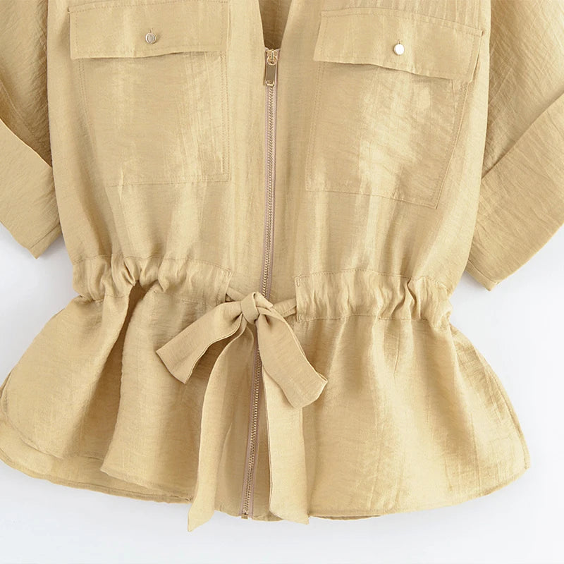 Conjunto Camisa y Pantalón Satinado para Mujer | Cintura Alta