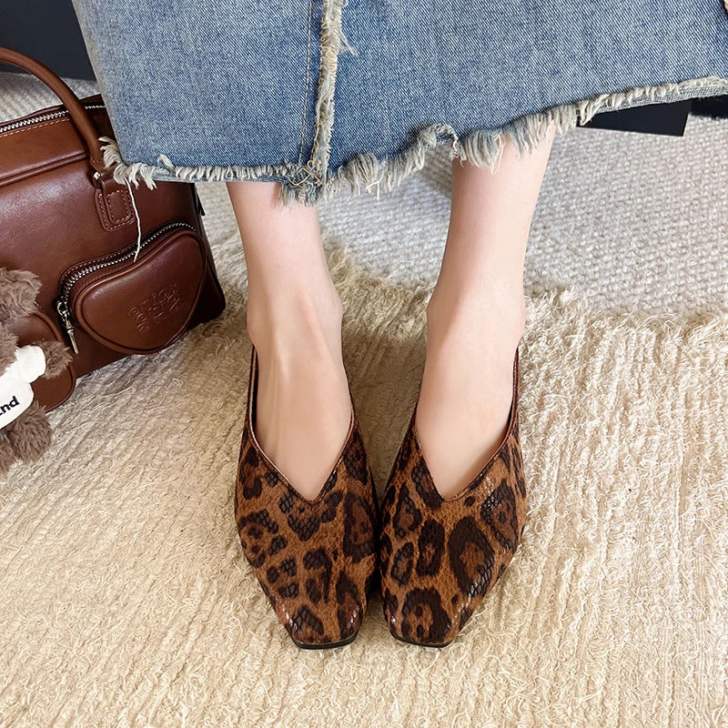 Bailarinas Animal Print para Mujer | Bailarina de Piel Grabada de Otoño