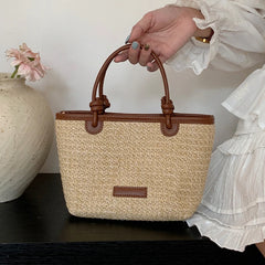 Bolso de Rafia para Mujer | Bolso Bandolera de Playa Tejido de Verano