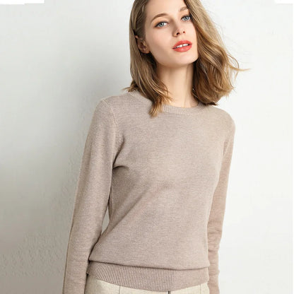 Jersey Cuello Redondo para Mujer | Punto Cashmere Entallado