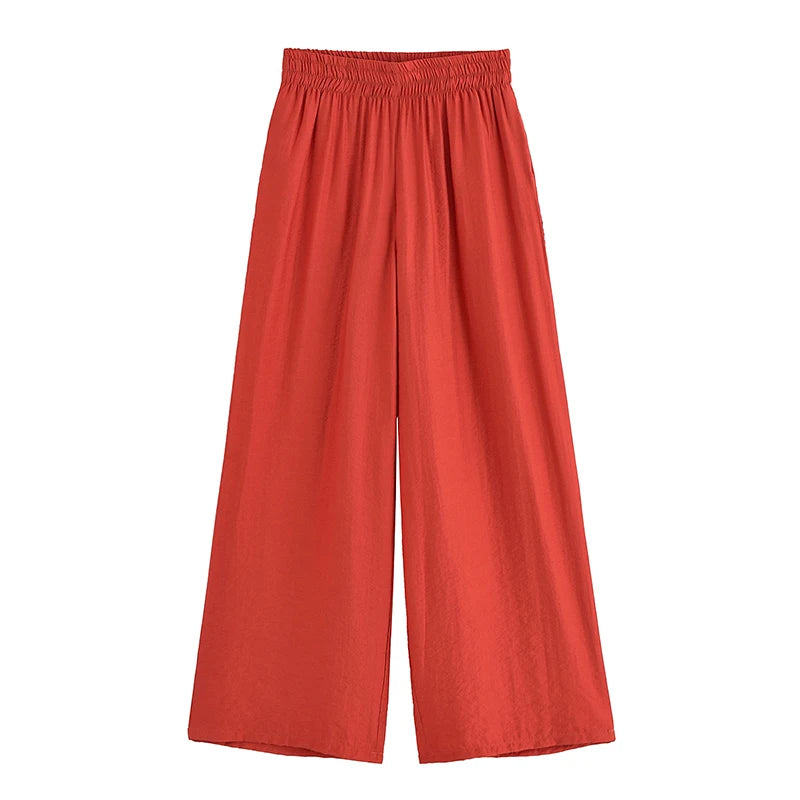 Conjunto Camisa y Pantalón Satinado para Mujer | Cintura Alta