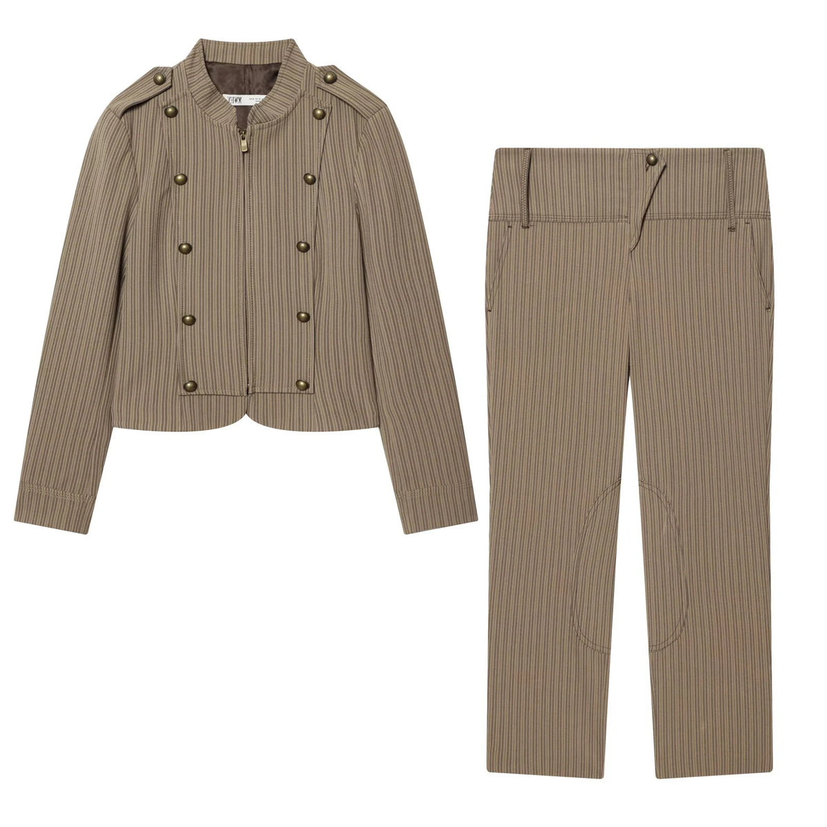 Conjunto Chaqueta y Pantalón de Raya Diplomática para Mujer | Traje de Oficina Elegante