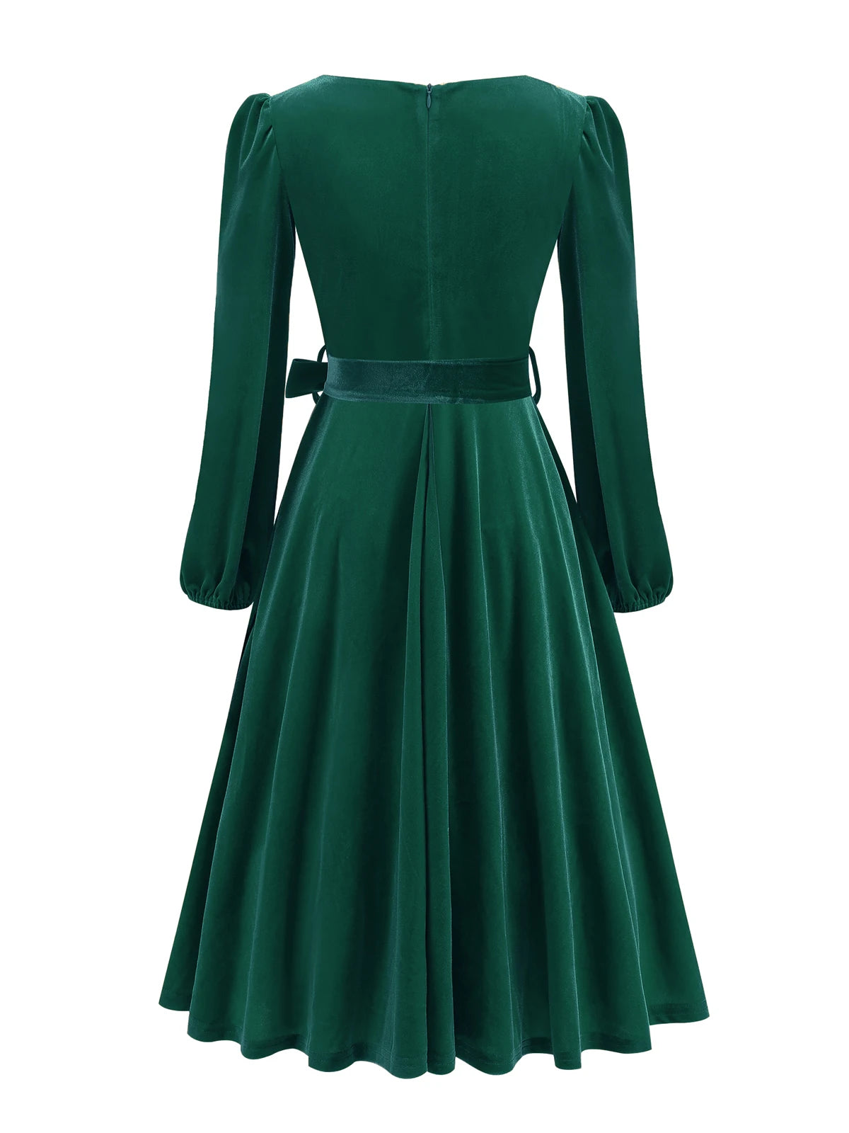 Vestido de Terciopelo Navideño para Mujer | Escote Cuadrado