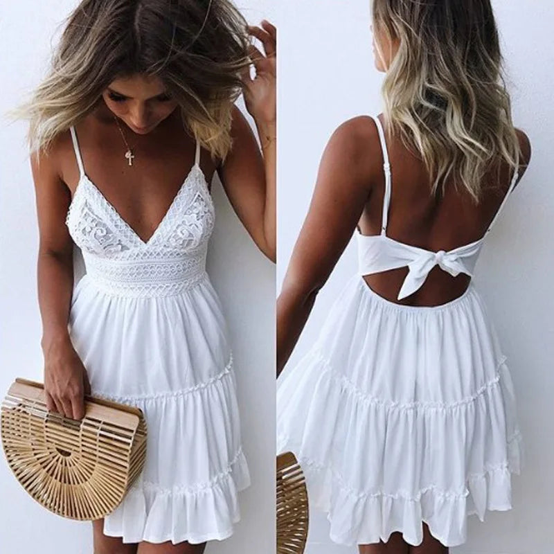 Vestido Lencero Liso para Mujer | Vestido de Tirantes de Verano Elegante