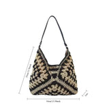 Bolso de Rafia para Mujer | Tote de Playa Tejido, Gran Capacidad